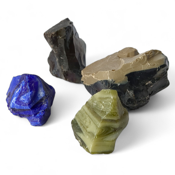 Art Glass Cullet Assortment Multicolor Natural Shaped Slag Glass #4A27 - Picture 2 of 6